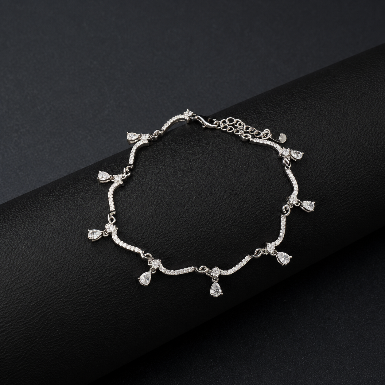 Silver Diamond Drop Bracelet