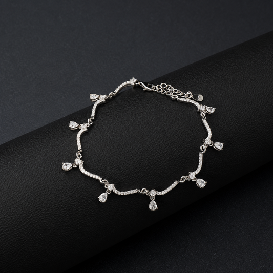Silver Diamond Drop Bracelet