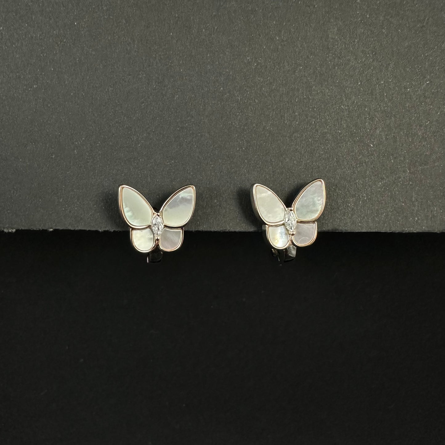Elegant Butterfly Silver Loop Earrings for Women