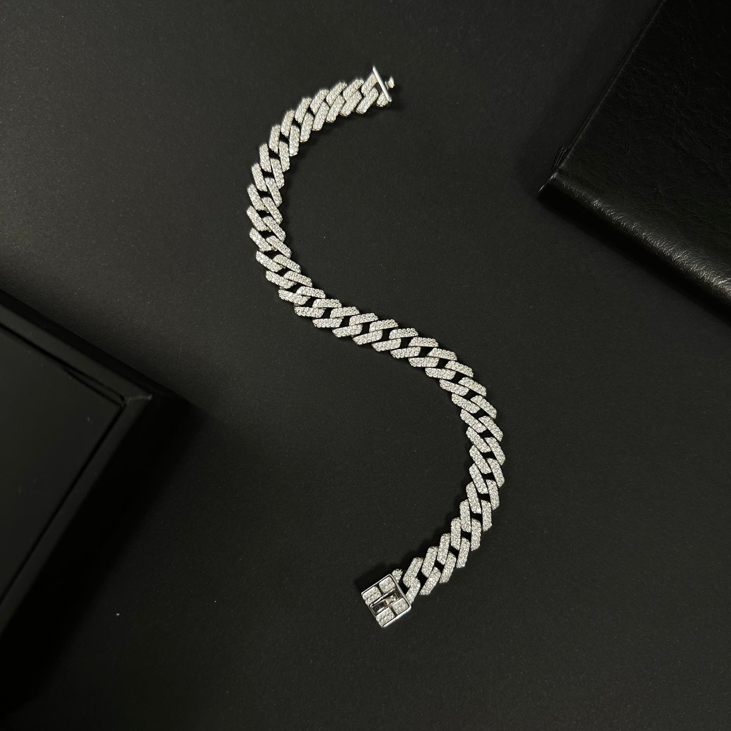 Men’s Silver Diamond Cuban Link Bracelet