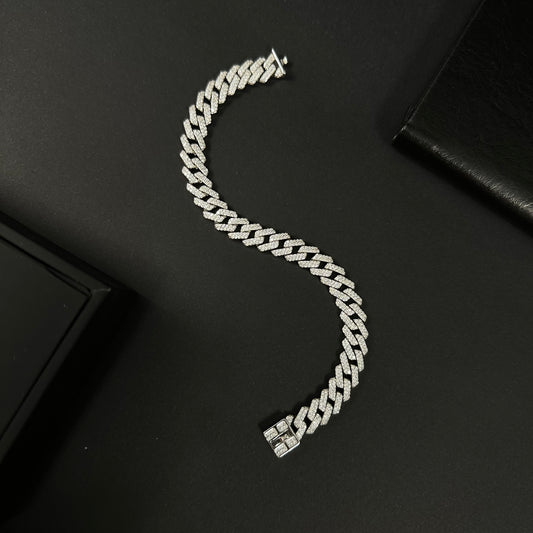 Men’s Silver Diamond Cuban Link Bracelet