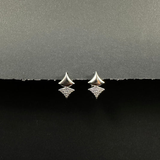 Royal Spark Silver Diamond Loop Earrings for Women