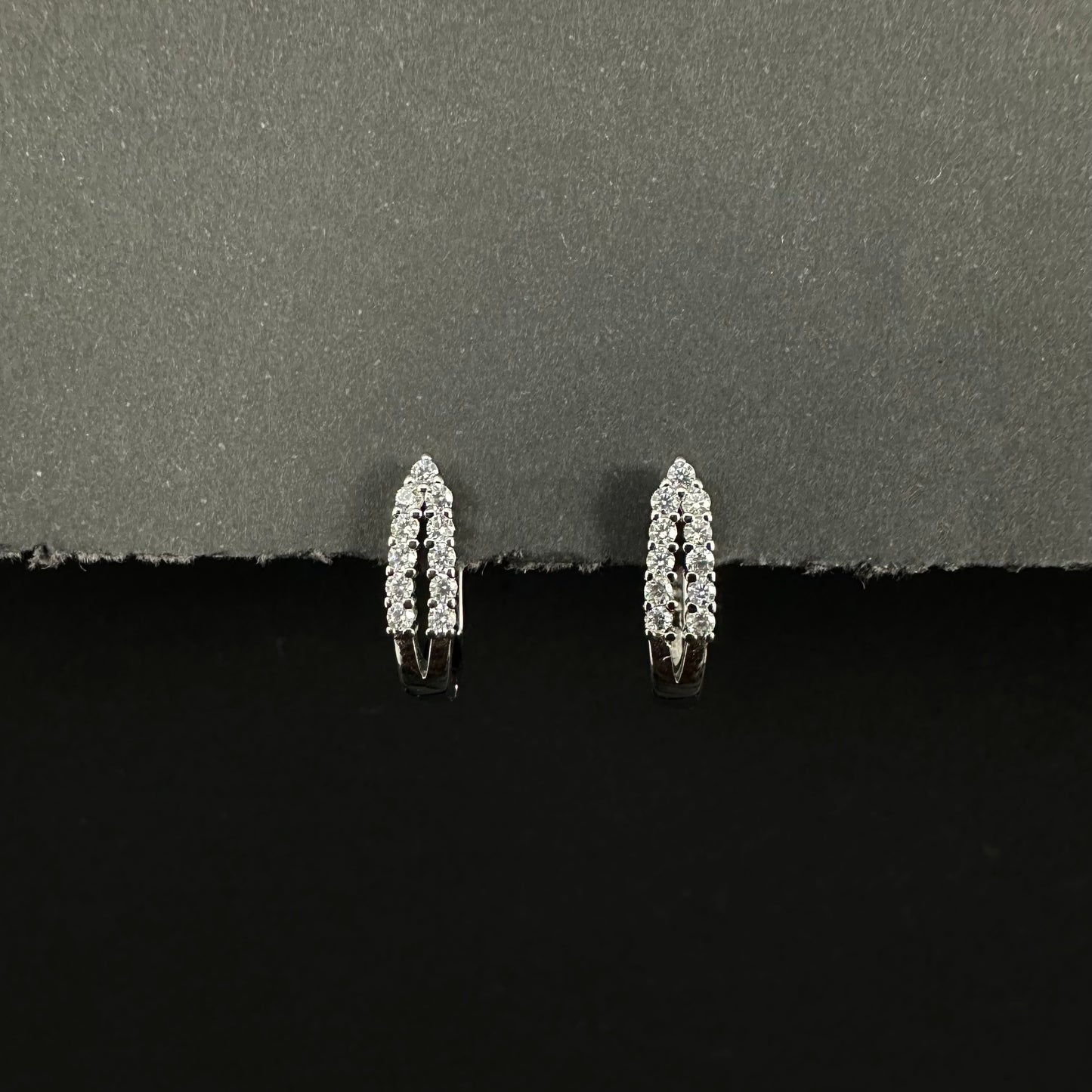 Luxe Sparkle Silver Diamond Loop Earrings for Women