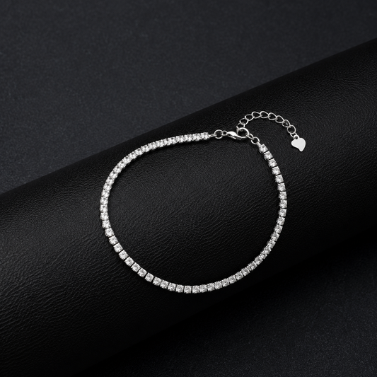Classic Silver Diamond Tennis Bracelet
