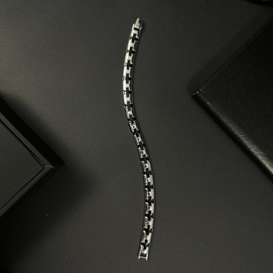 Men’s Silver Ceramic Infinity Link Bracelet