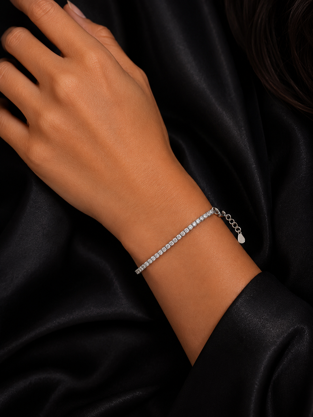 Silver Big Diamond Tennis Bracelet