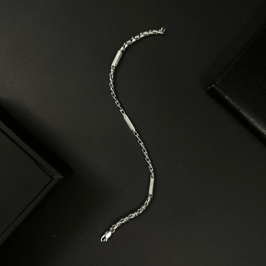 Men’s Silver Diamond Heritage Chain Bracelet