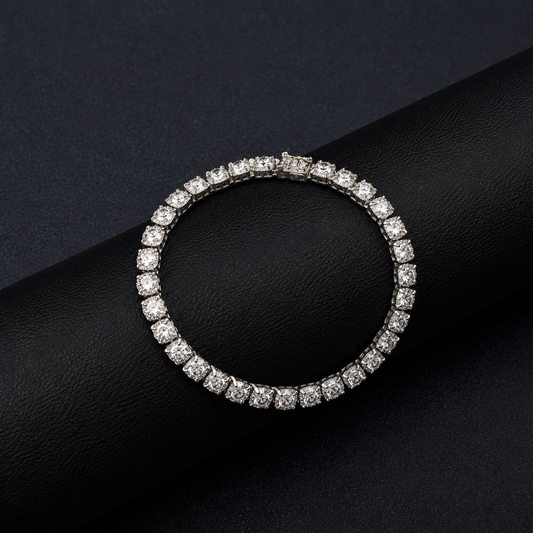 Silver Solitaire Diamond Bracelet