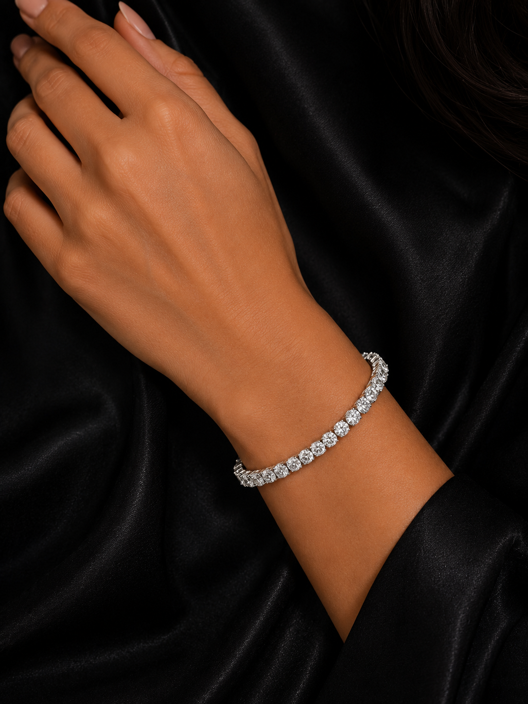 Silver Solitaire Diamond Bracelet
