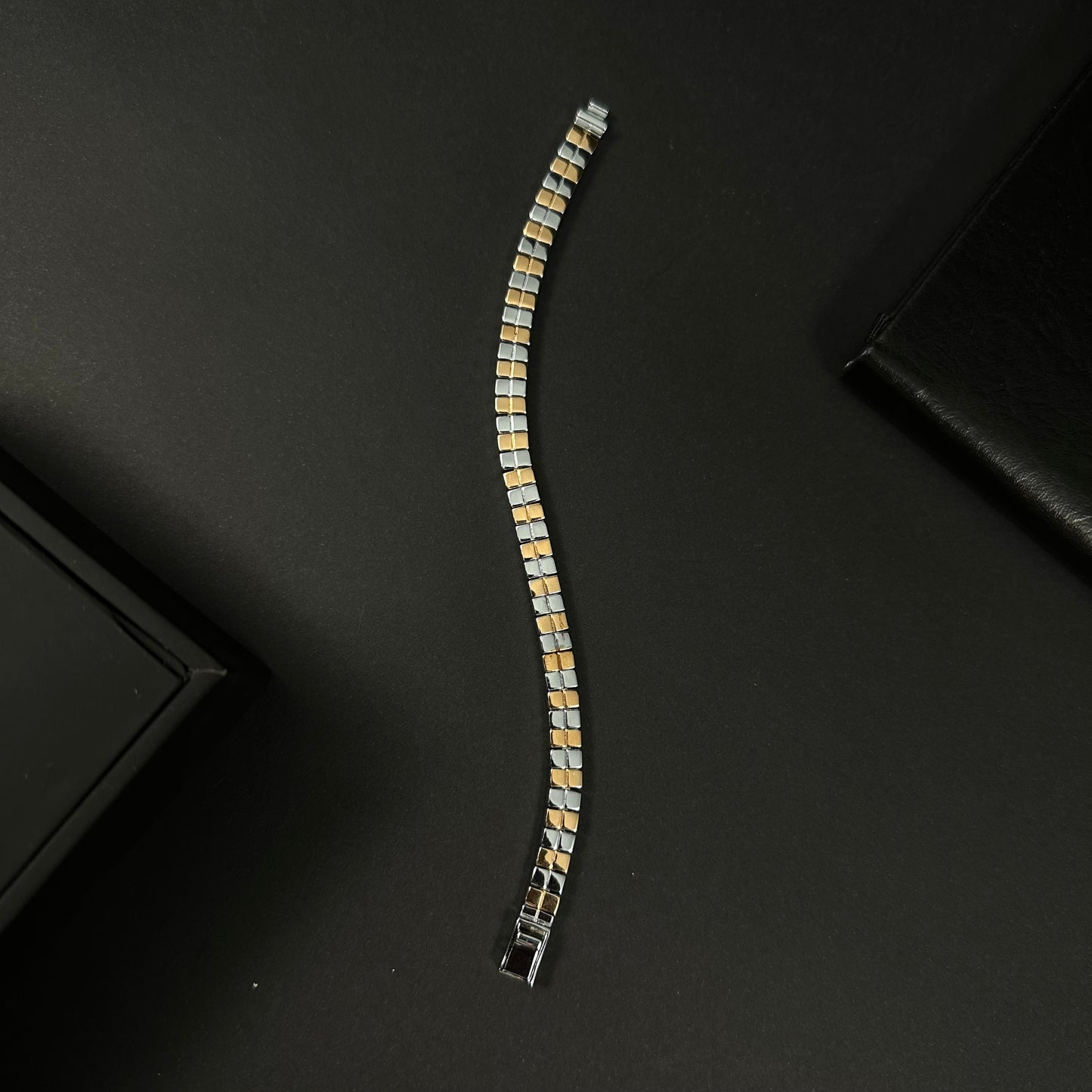 Men’s Dual-Tone Mosaic Link Bracelet