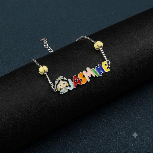 Silver Cartoon Jasmine Bracelet for Kids