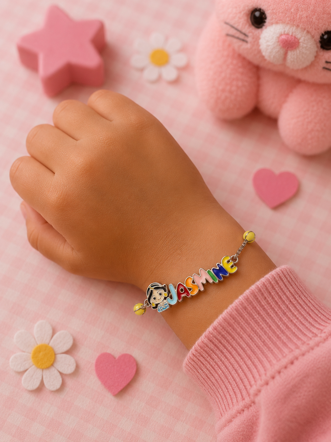 Silver Cartoon Jasmine Bracelet for Kids