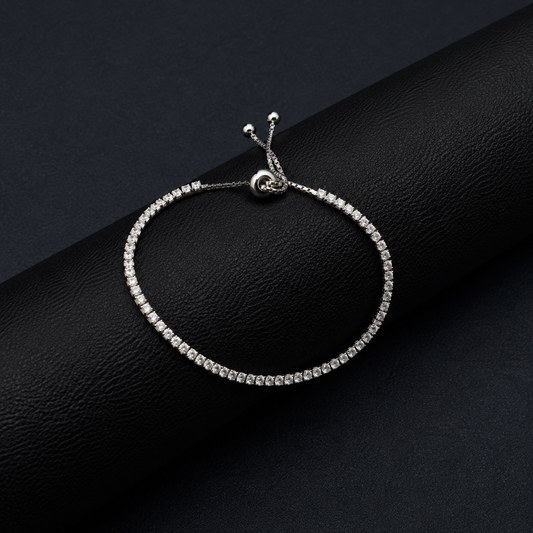 Silver Adjustable Diamond Bracelet