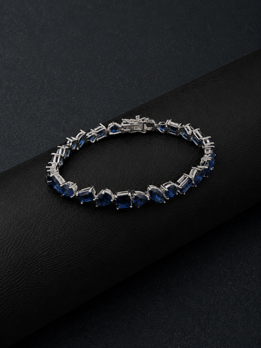 Loose Silver Blue Diamond Bracelet
