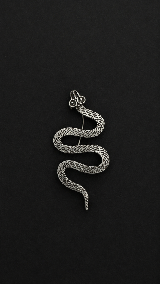 Mystic Silver Snake Brooch – A Symbol of Power & Transformation