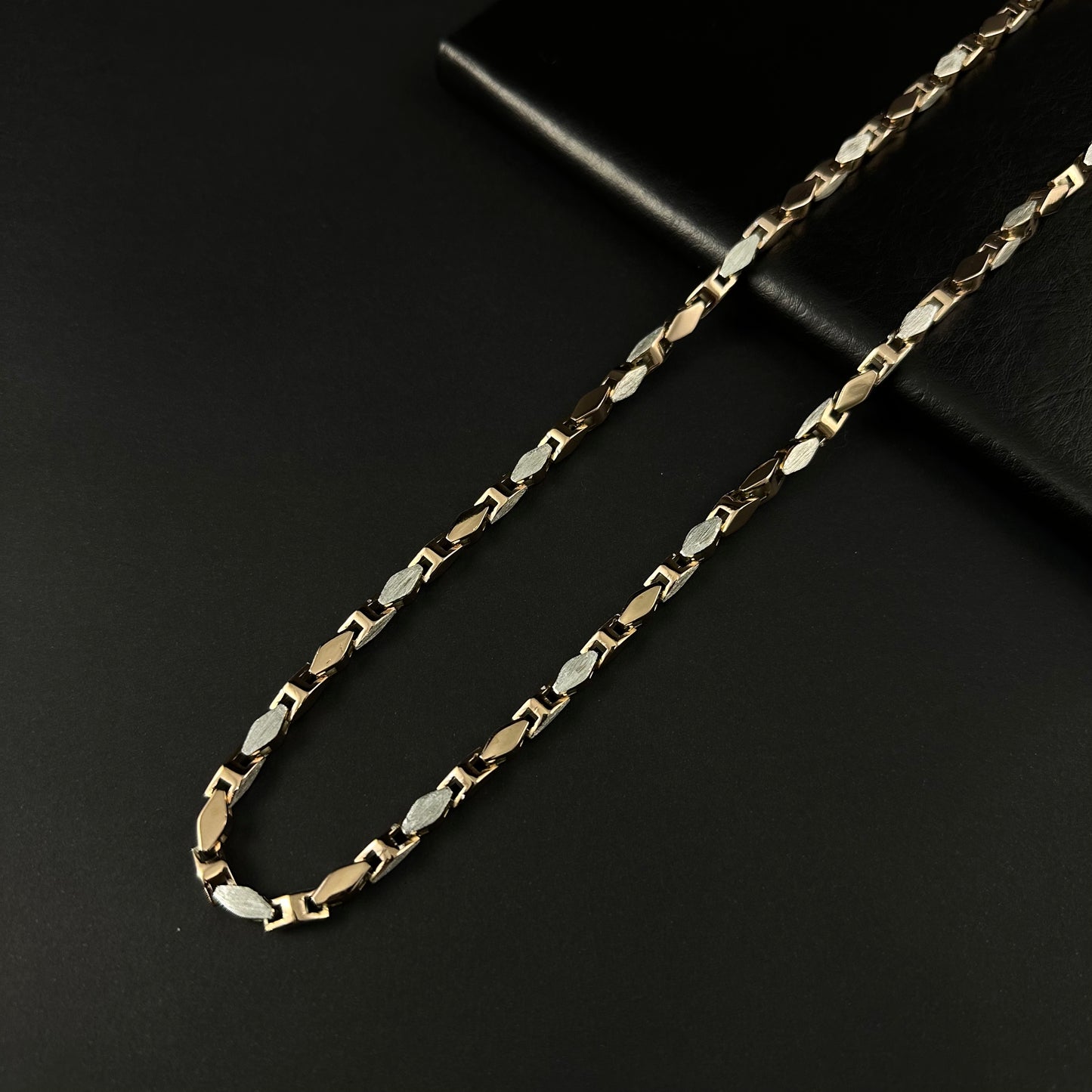 Men’s Dual Tone Gold & Silver Interlock Long Chain