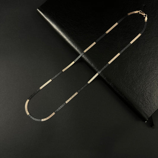 Men’s Dual Tone Gold & Black Long Chain