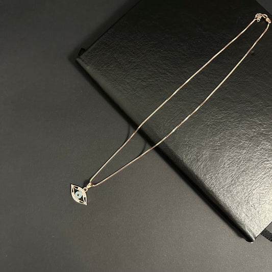 Rose Gold Evil Eye Pendant Necklace for Women