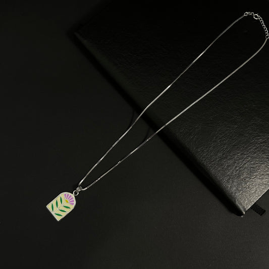 Silver Floral Garden Pendant Necklace for Women