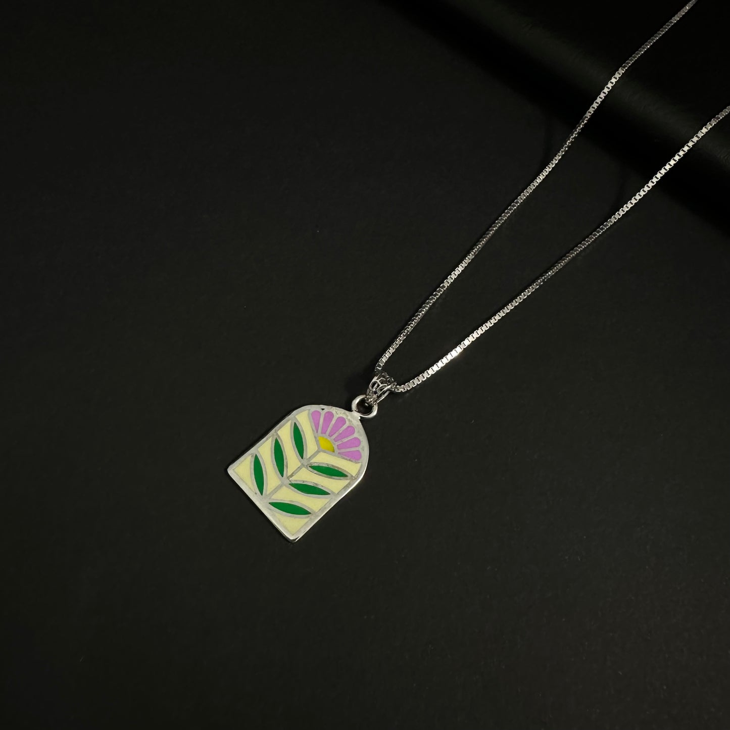 Silver Floral Garden Pendant Necklace for Women