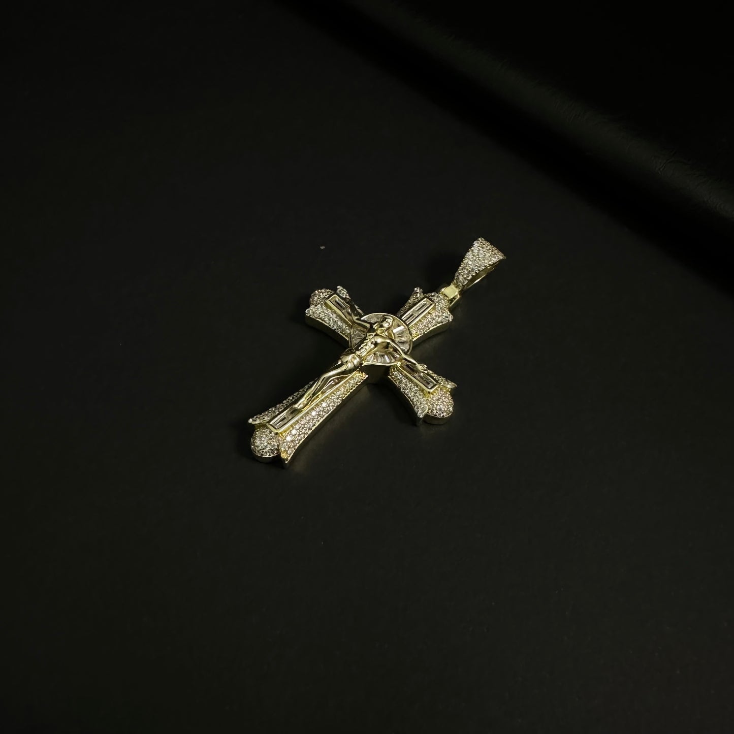 Silver & Gold Diamond Cross Pendant for Men and Women