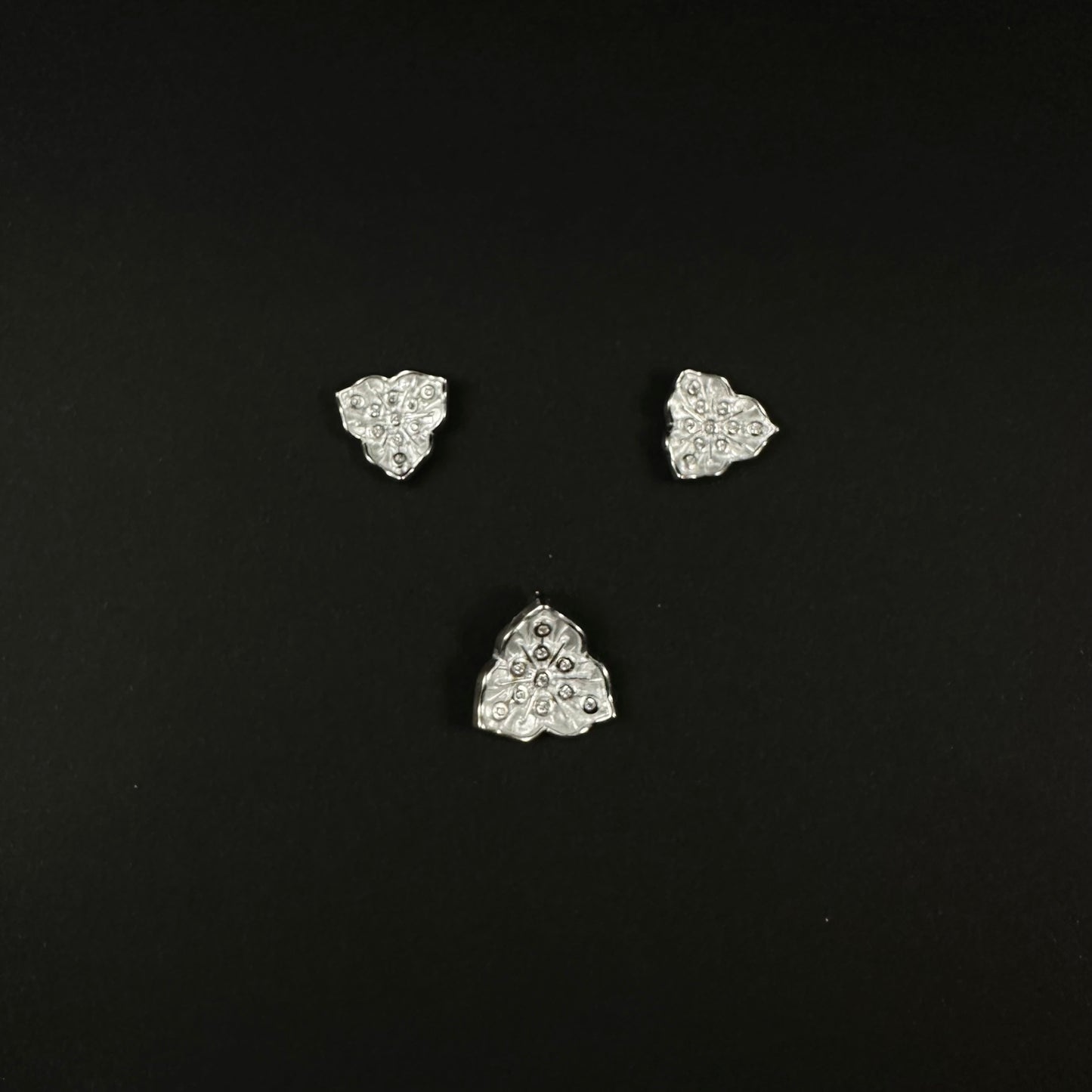 Silver Diamond Leaf Blossom Pendant Set for Women
