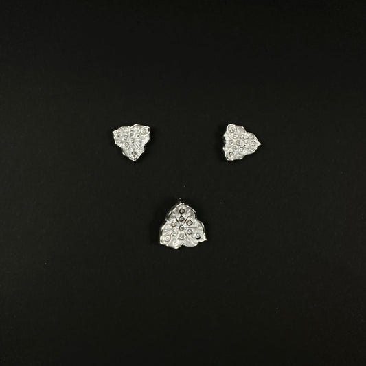 Silver Diamond Leaf Blossom Pendant Set for Women