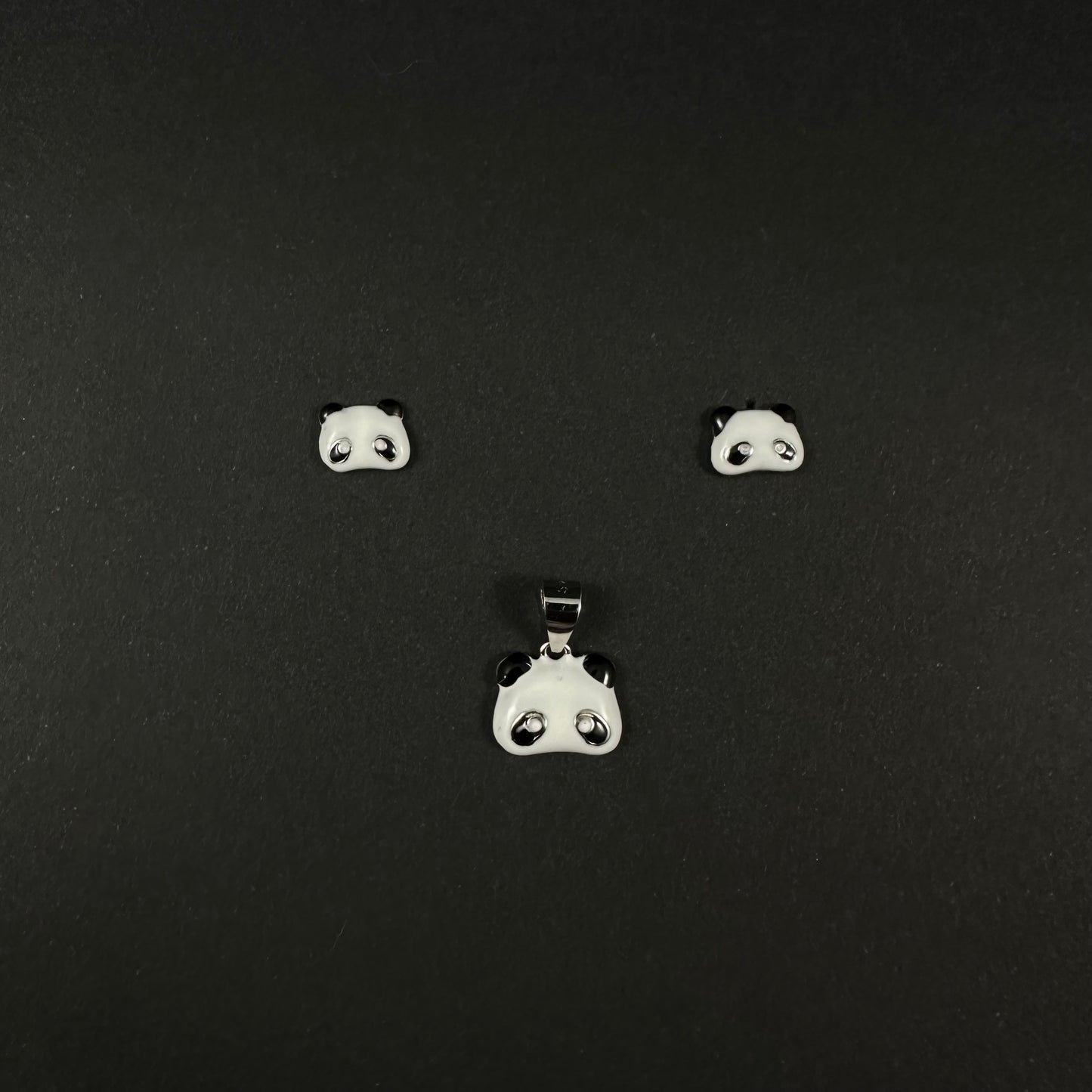 Silver Panda Pendant Set for Women