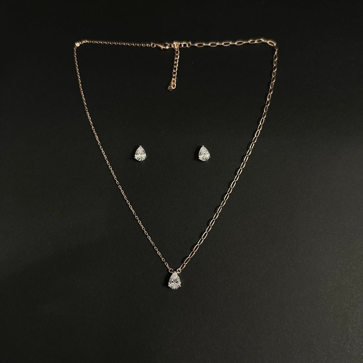 Silver Solitaire Diamond Pendant Set for Women