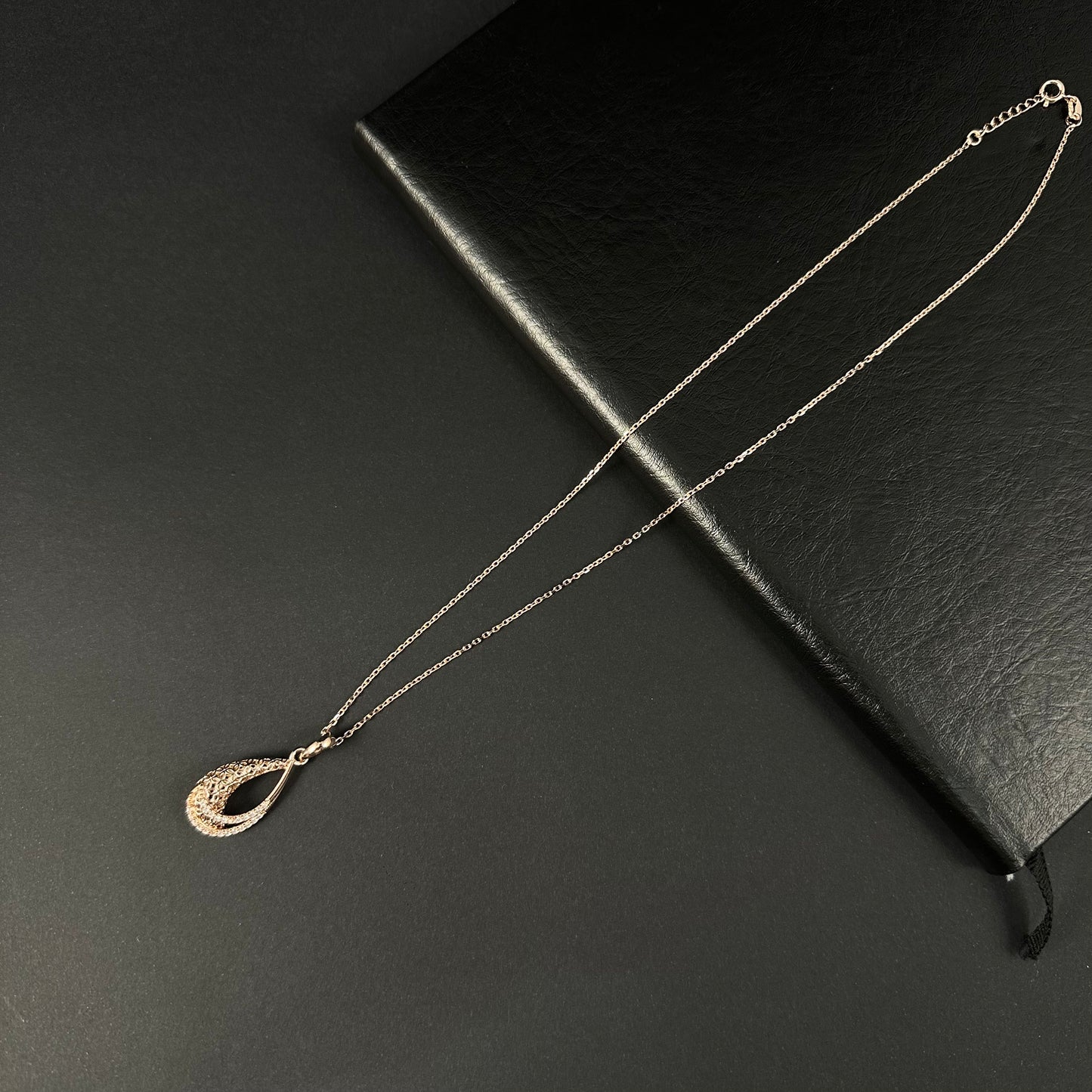 Rose Gold Teardrop Diamond Pendant for Women