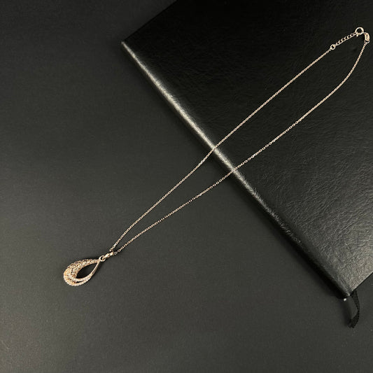 Rose Gold Teardrop Diamond Pendant for Women