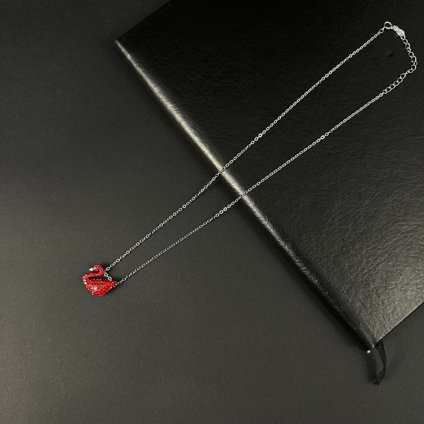 Ruby Red Swan Diamond Pendant for Women