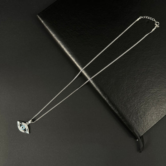 Silver Diamond Evil Eye Pendant for Women