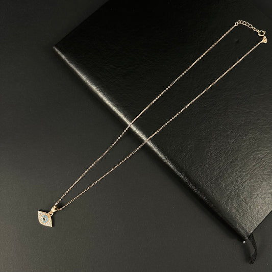 Rose Gold Diamond Evil Eye Pendant for Women