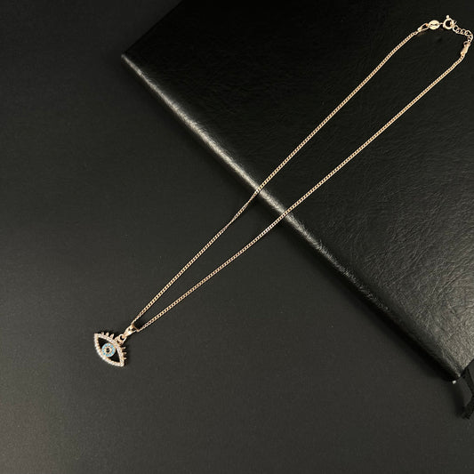 Rose Gold Diamond Evil Eye Lash Pendant for Women