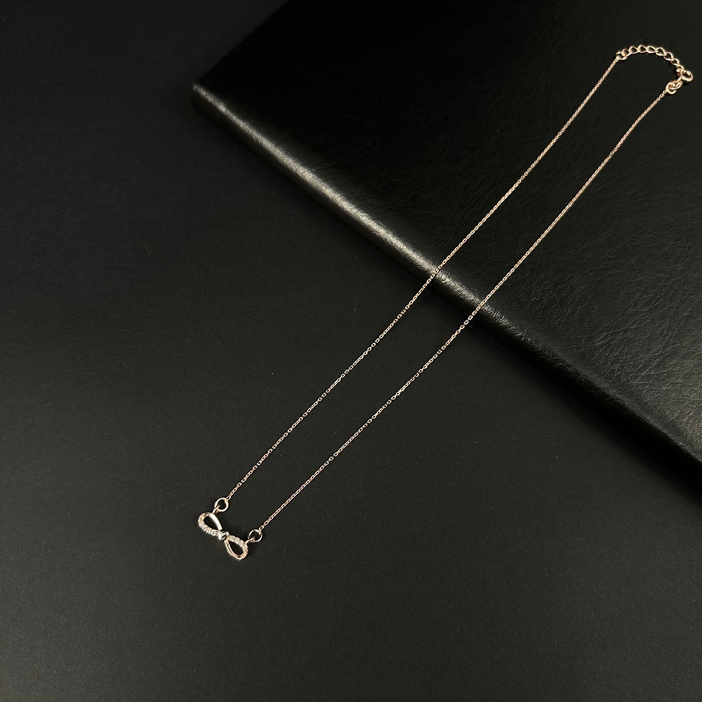 Rose Gold Diamond Infinity Heart Pendant for Women