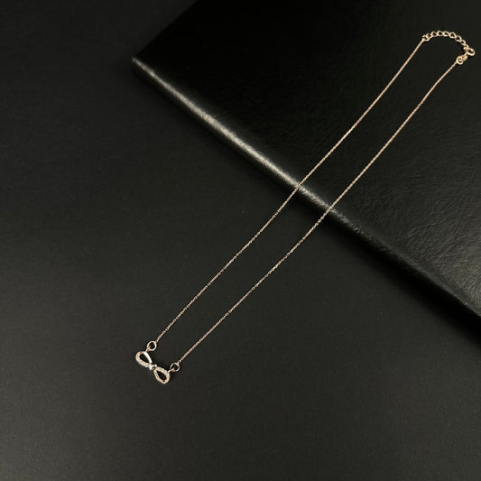 Rose Gold Diamond Infinity Heart Pendant for Women