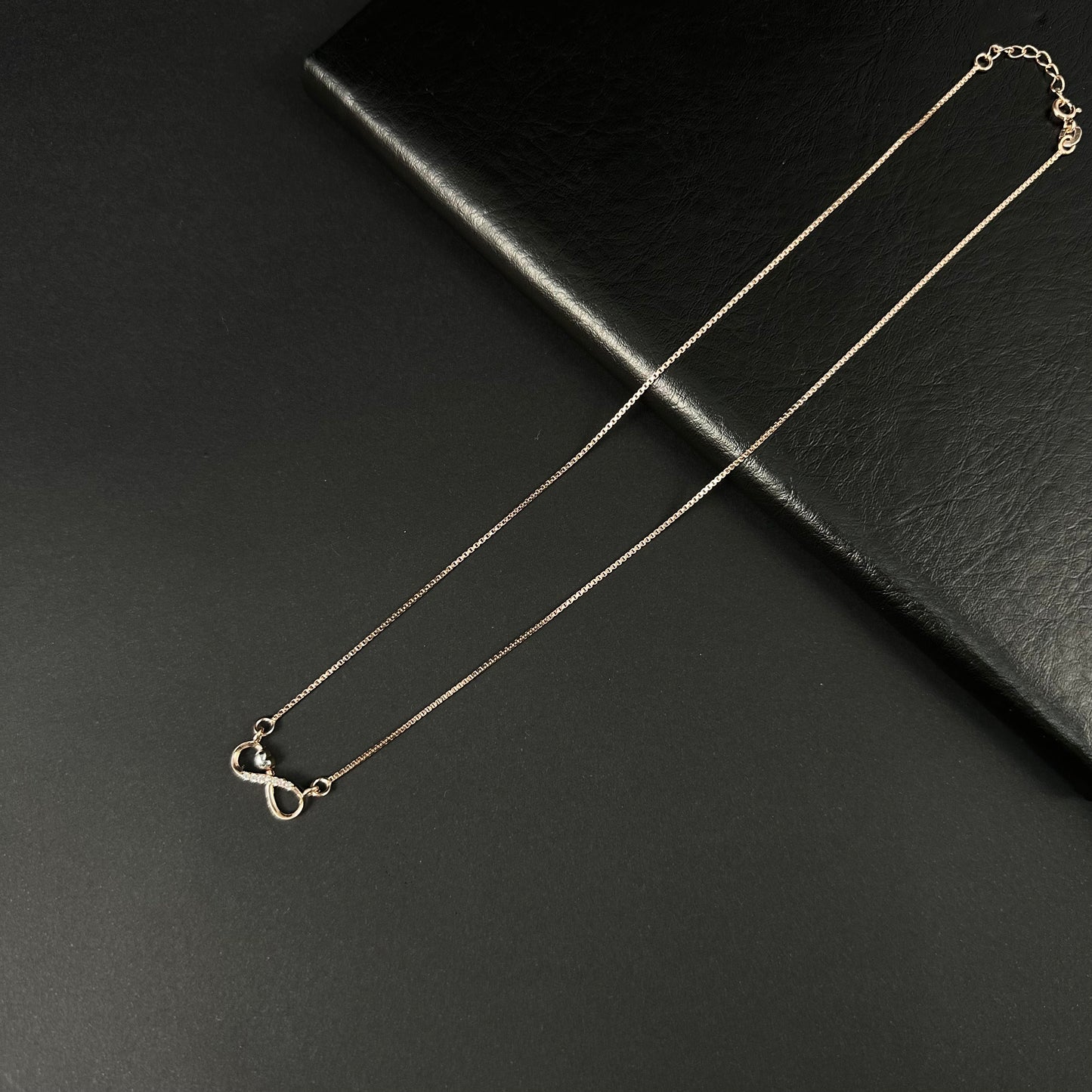 Rose Gold Diamond Infinity Pendant for Women