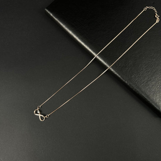 Rose Gold Diamond Infinity Pendant for Women