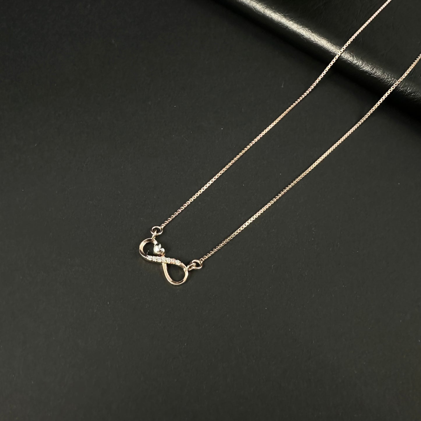 Rose Gold Diamond Infinity Pendant for Women