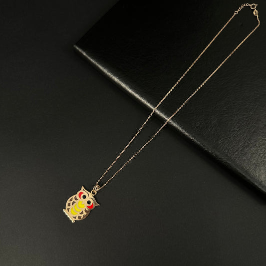 Silver Wise Owl Pendant for Women