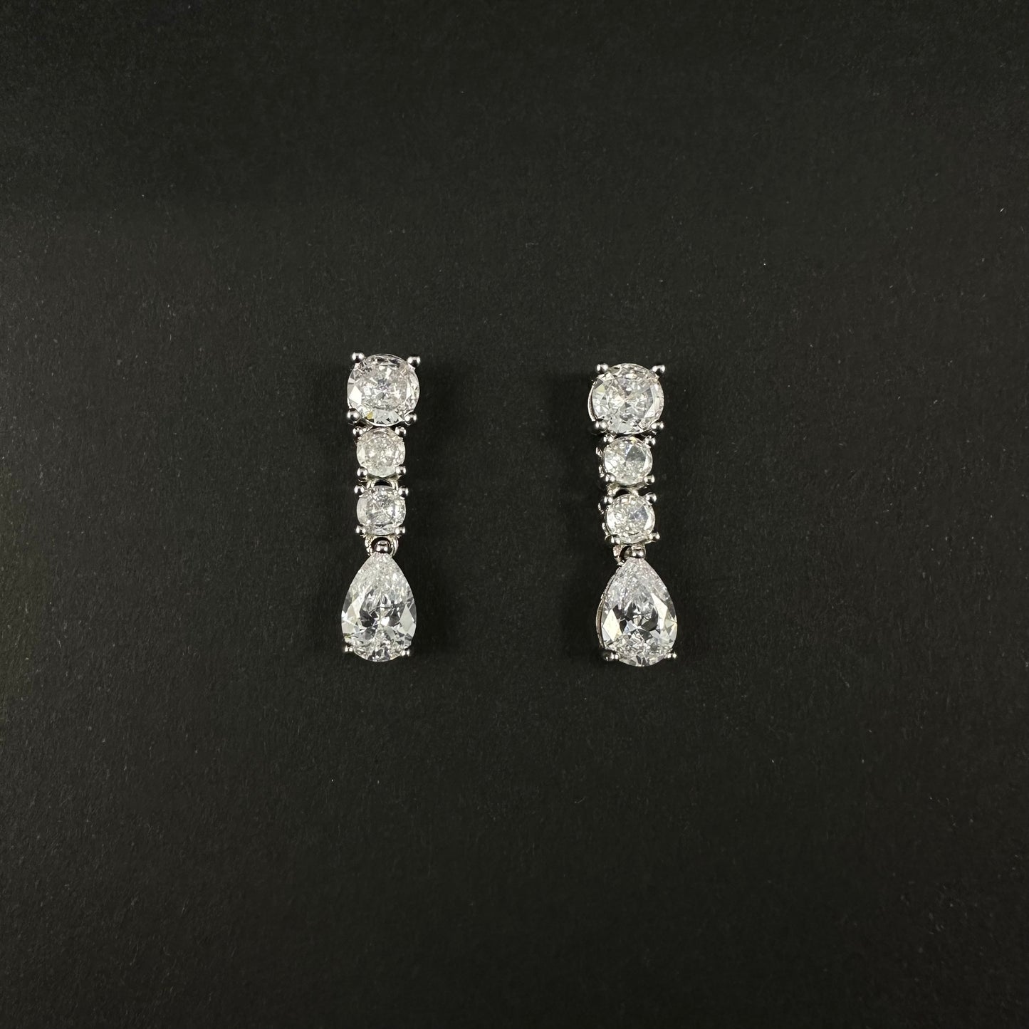 Elegant Silver Diamond Drop Earrings for Women
