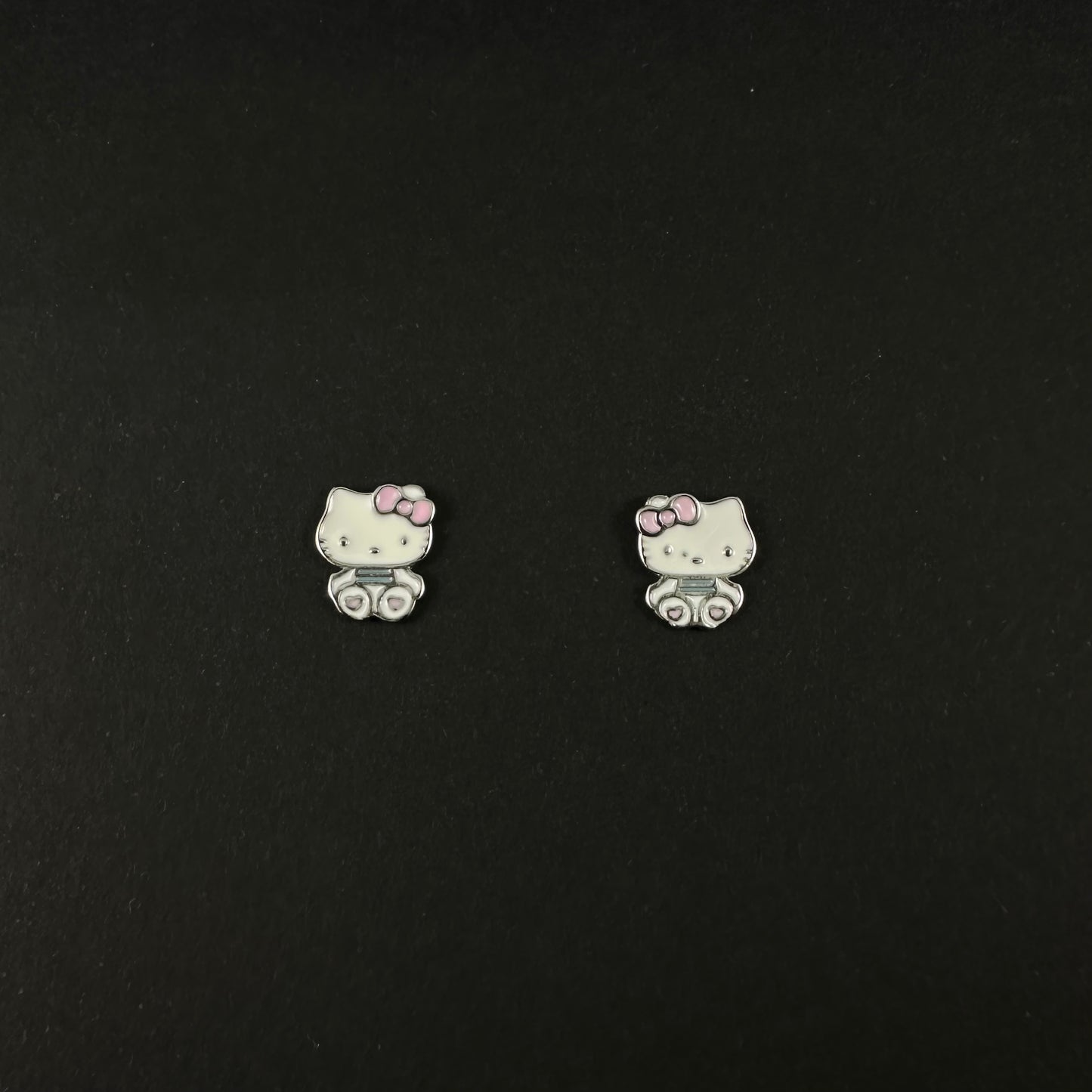 Silver Kitty Stud Earrings for Women