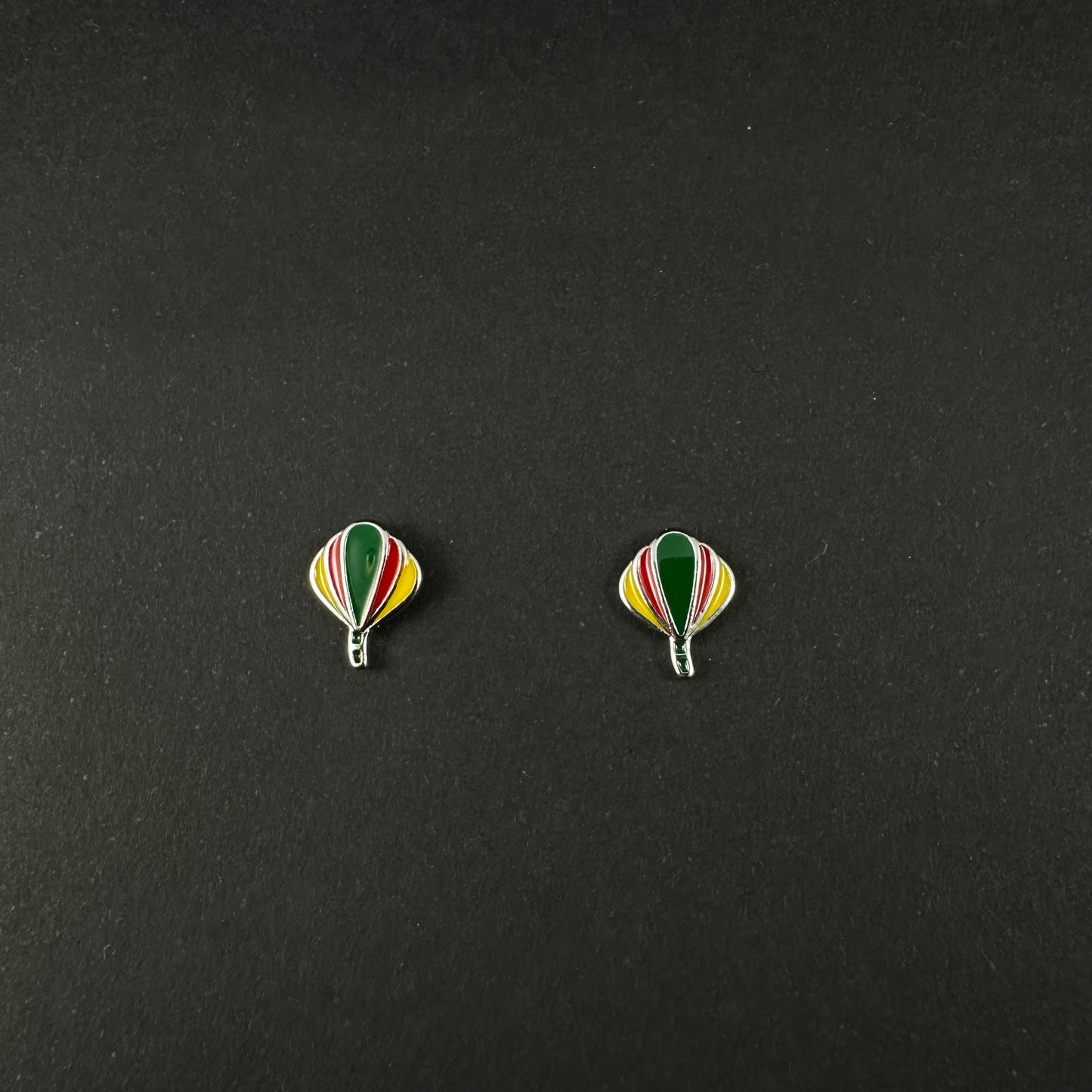 Silver Hot Air Balloon Stud Earrings for Women