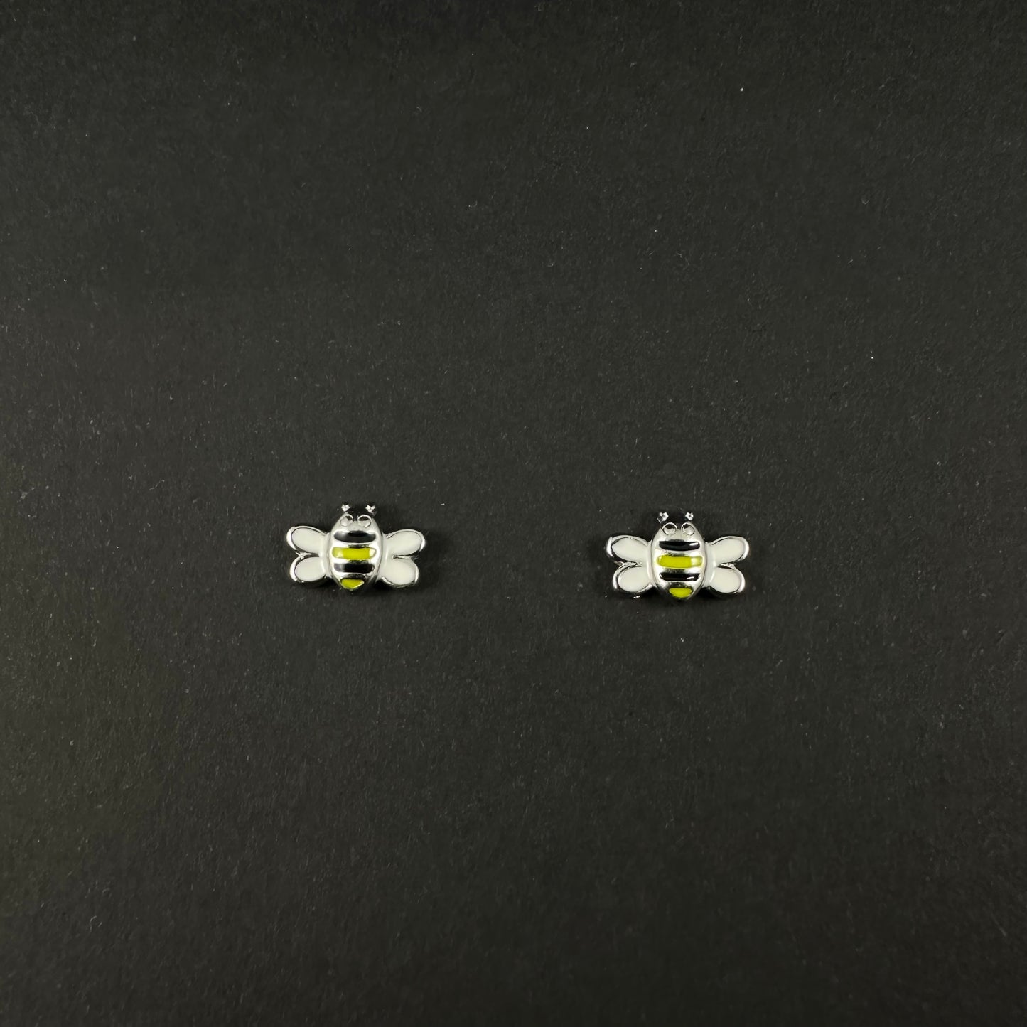 Silver Cute Bee Stud Earrings for Women