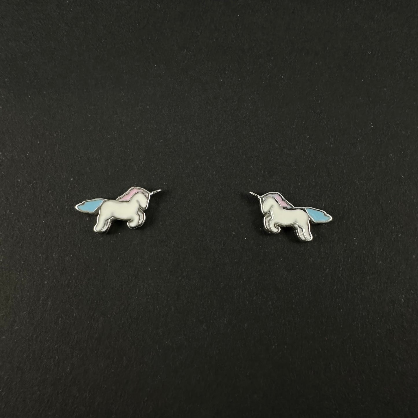 Silver Unicorn Stud Earrings for Women