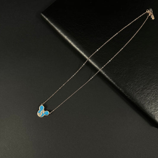 Azure Mouse Charm Silver Pendant Necklace for Women