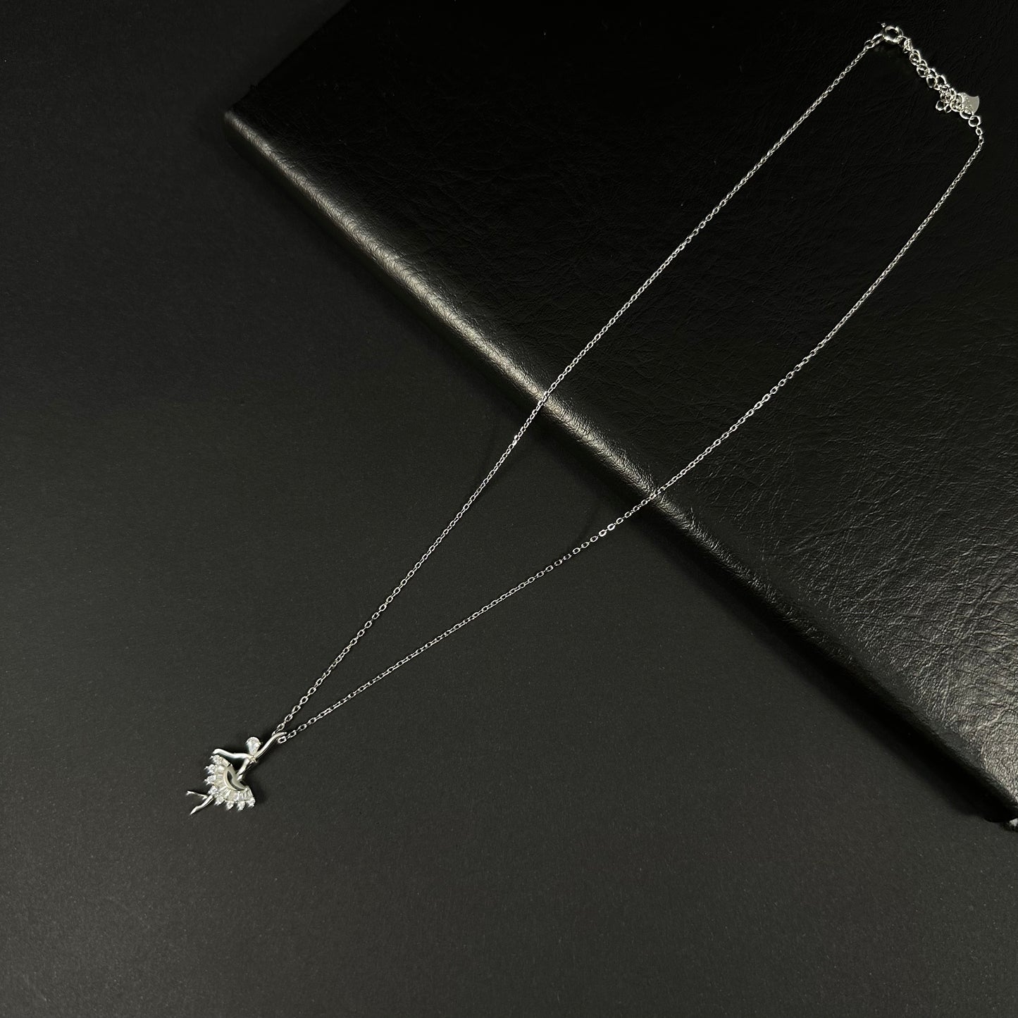 Graceful Ballerina Silver Pendant Necklace for Women