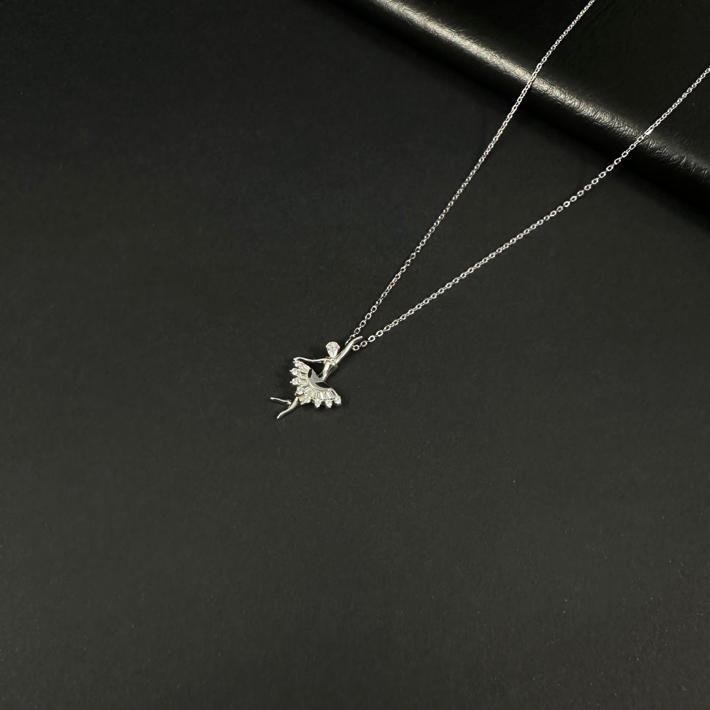 Graceful Ballerina Silver Pendant Necklace for Women