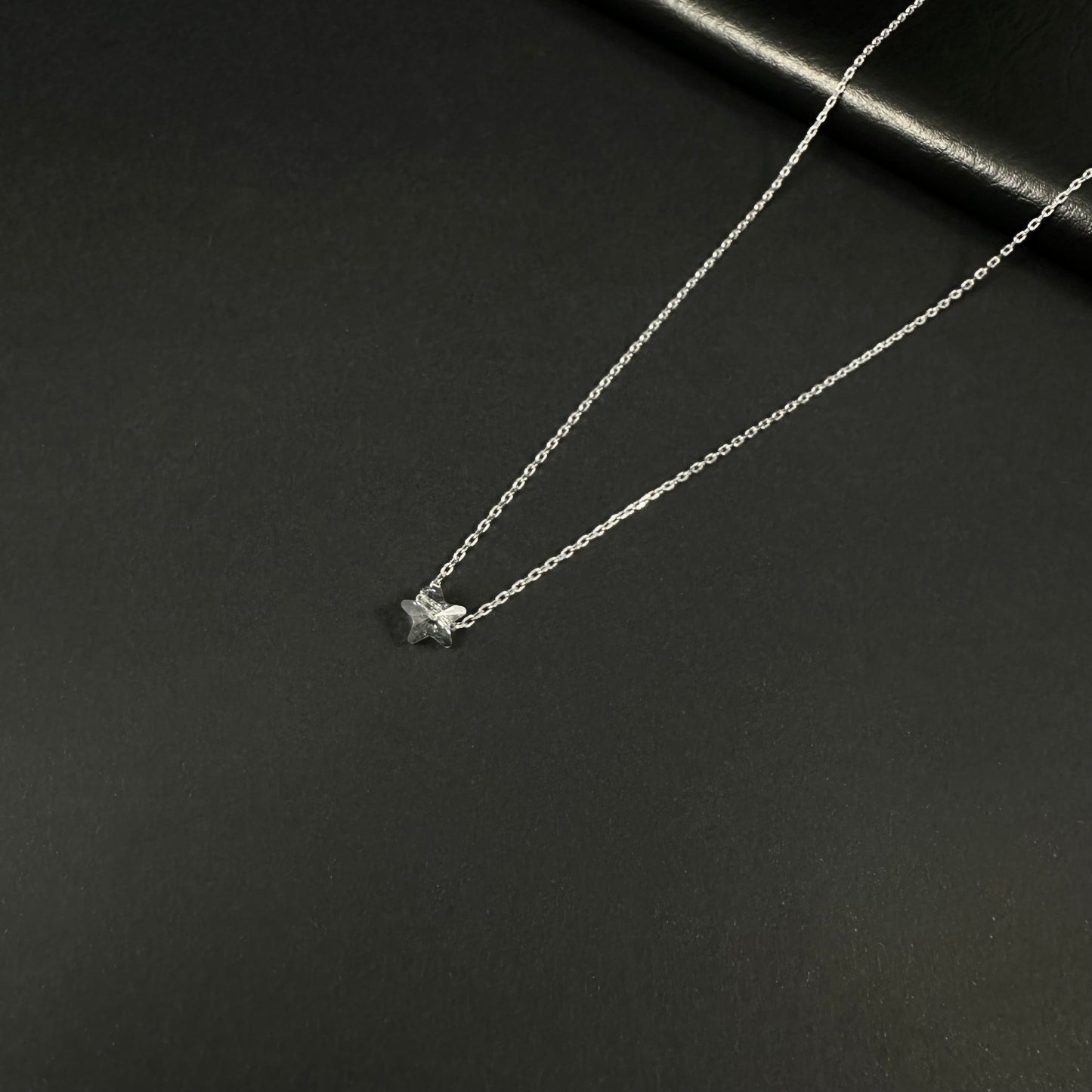 Celestial Star Silver Diamond Pendant Necklace for Women